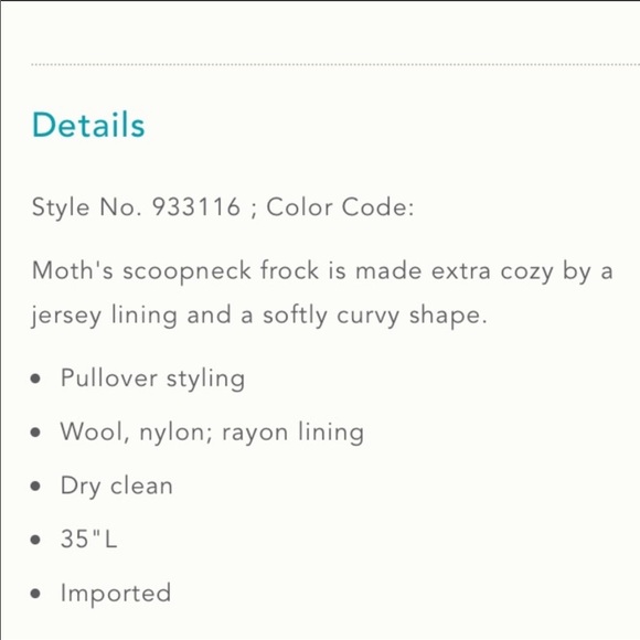 Anthropologie MOTH Brona Sweater Dress-i1 - Picture 7 of 8